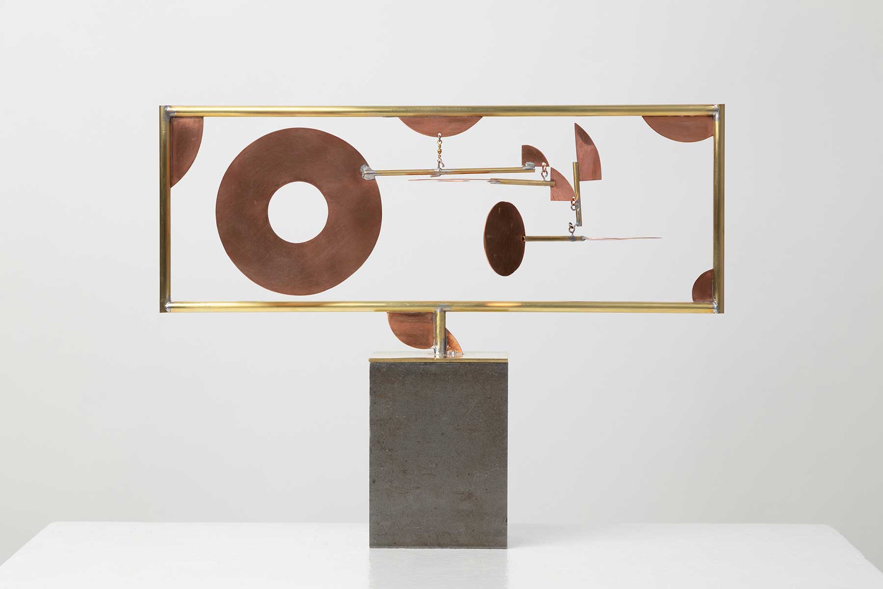 Dialogue 12, Copper & brass, 9 x 12 1/2 x 5 1/2", SOLD