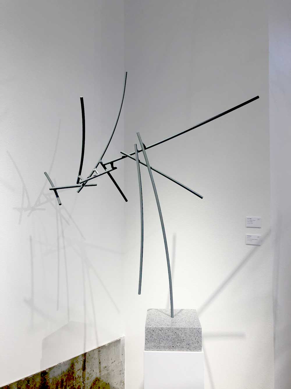 Shadow Play 2, Powder Coated Aluminum, granite base, 54 x 45 x 16"