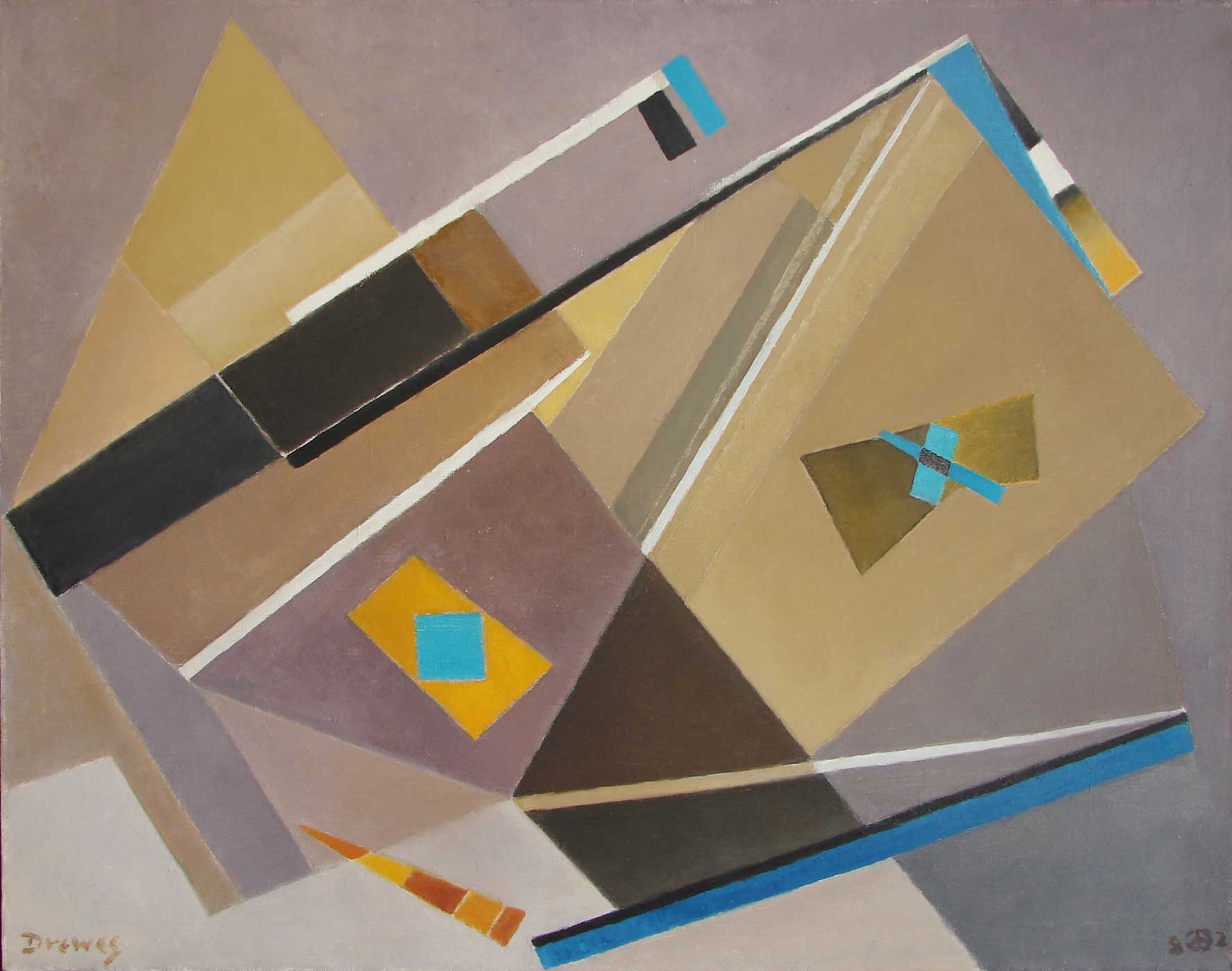 Collapsing Forms, 1982, Oil on canvas, 30" x 38"