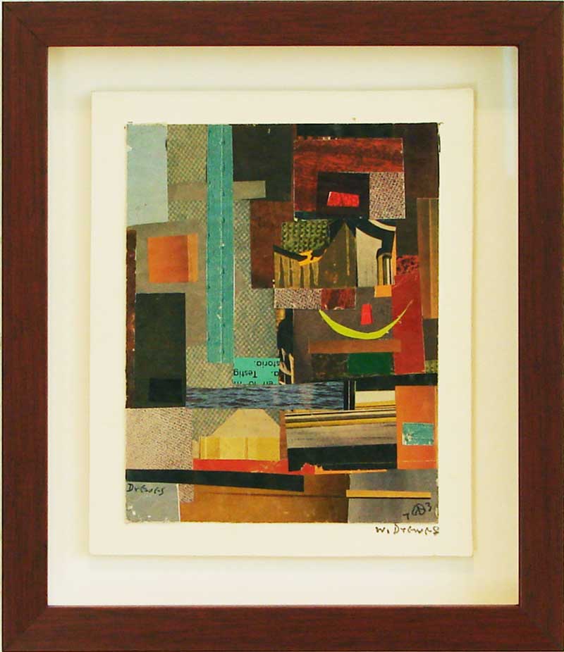 End of an Epoch, 1973 collage, 10 5/8" x 9 1/8" framed