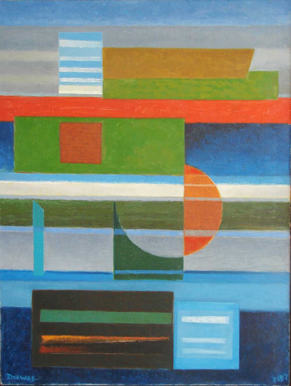 The Red Band, 1977, Oil on canvas, 38" x 29"