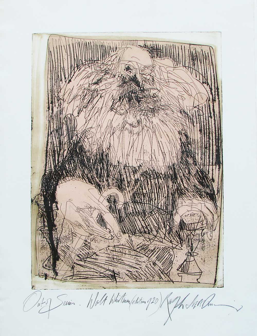 Walt Whitman, Etching, 21 1/2" x 16"