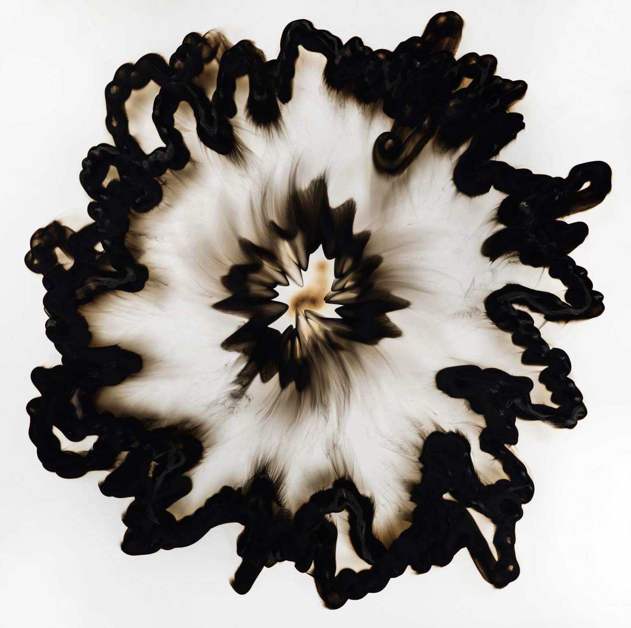 Mandala, Smoke on paper, 40 x 40 inches