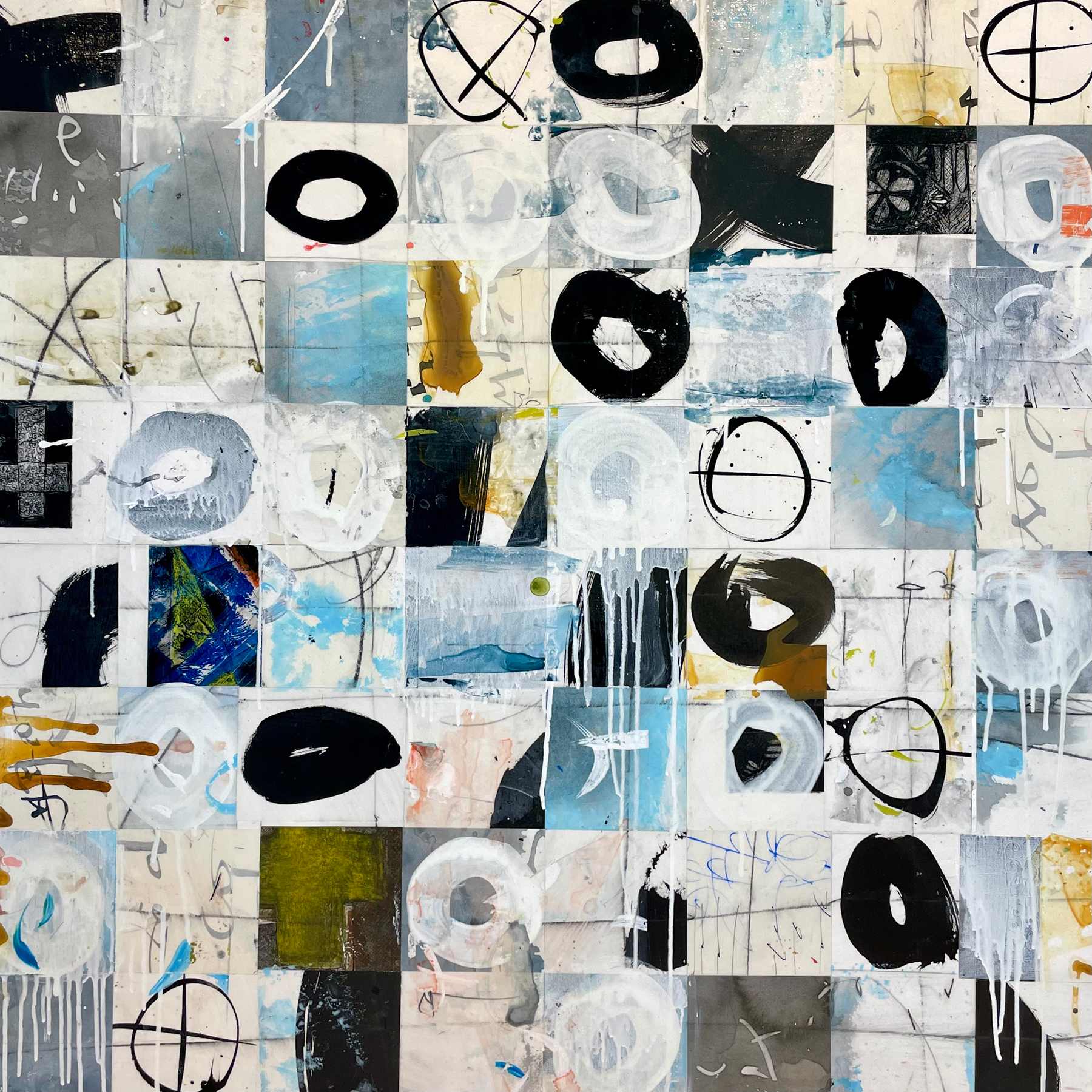 Hexagram XIX, Mixed media, 40 x 40 inches