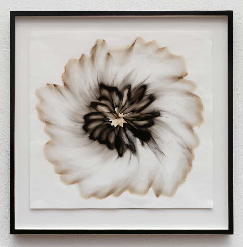 Untitled 9 2022, Smoke on paper, 31 x 31 inches, SOLD