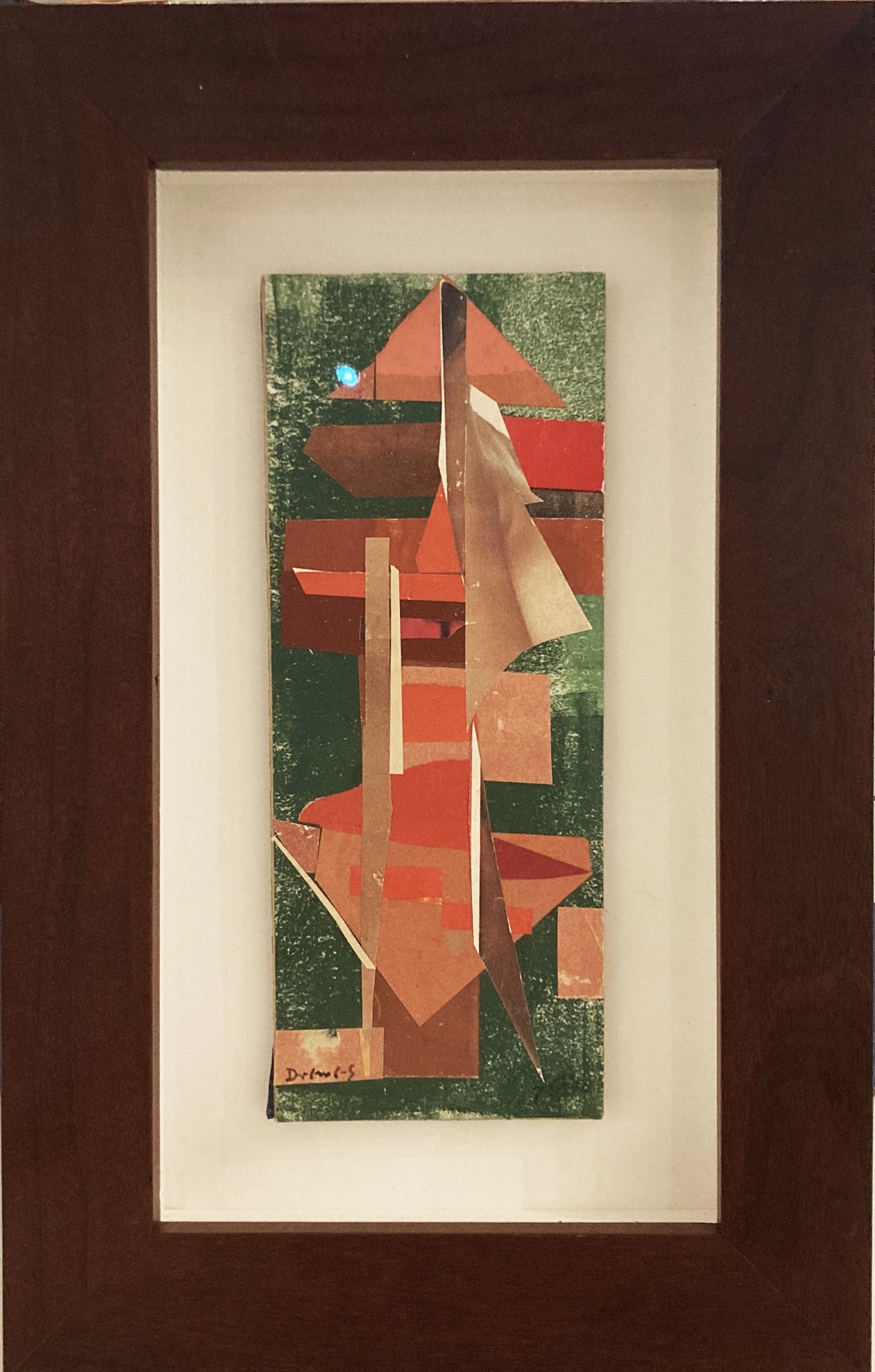 Vertical Reds #245, Collage, 1976, 7.25 x 2.75 inches image